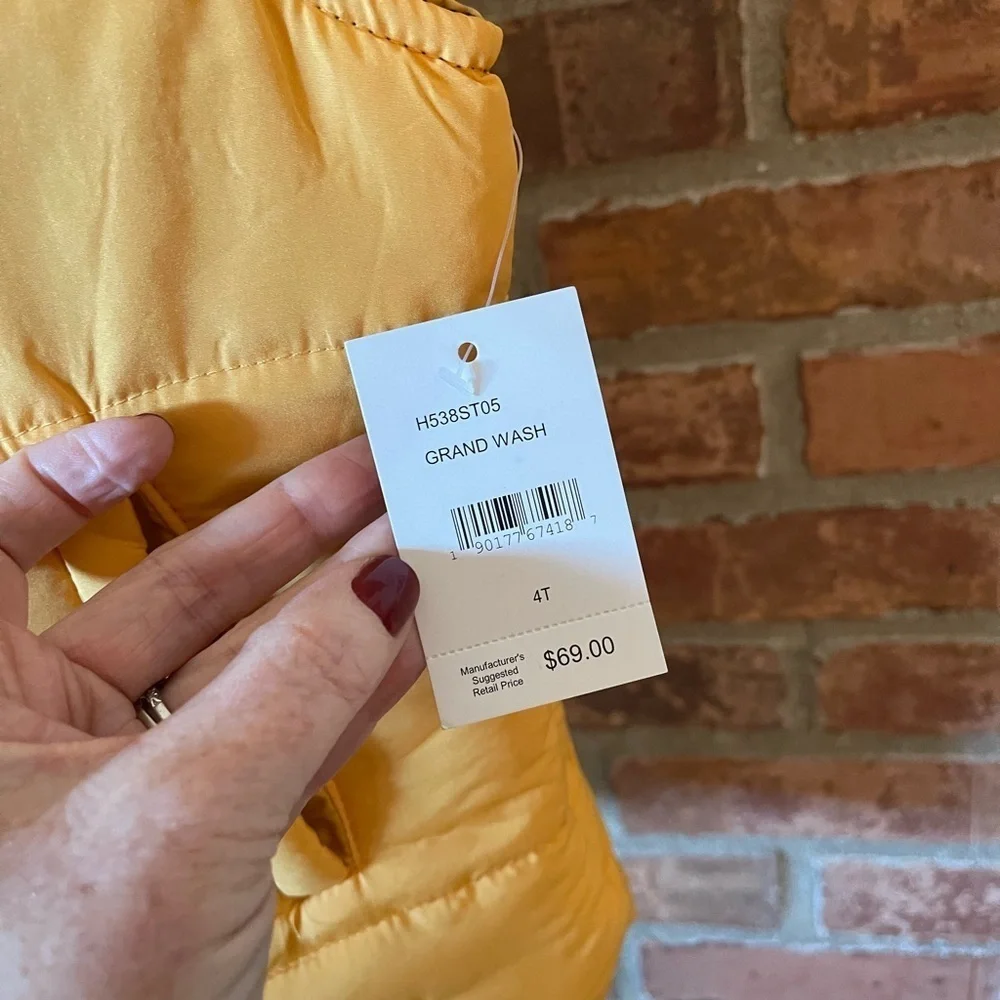 NWT Hudson Toddler Yellow Puffer Vest